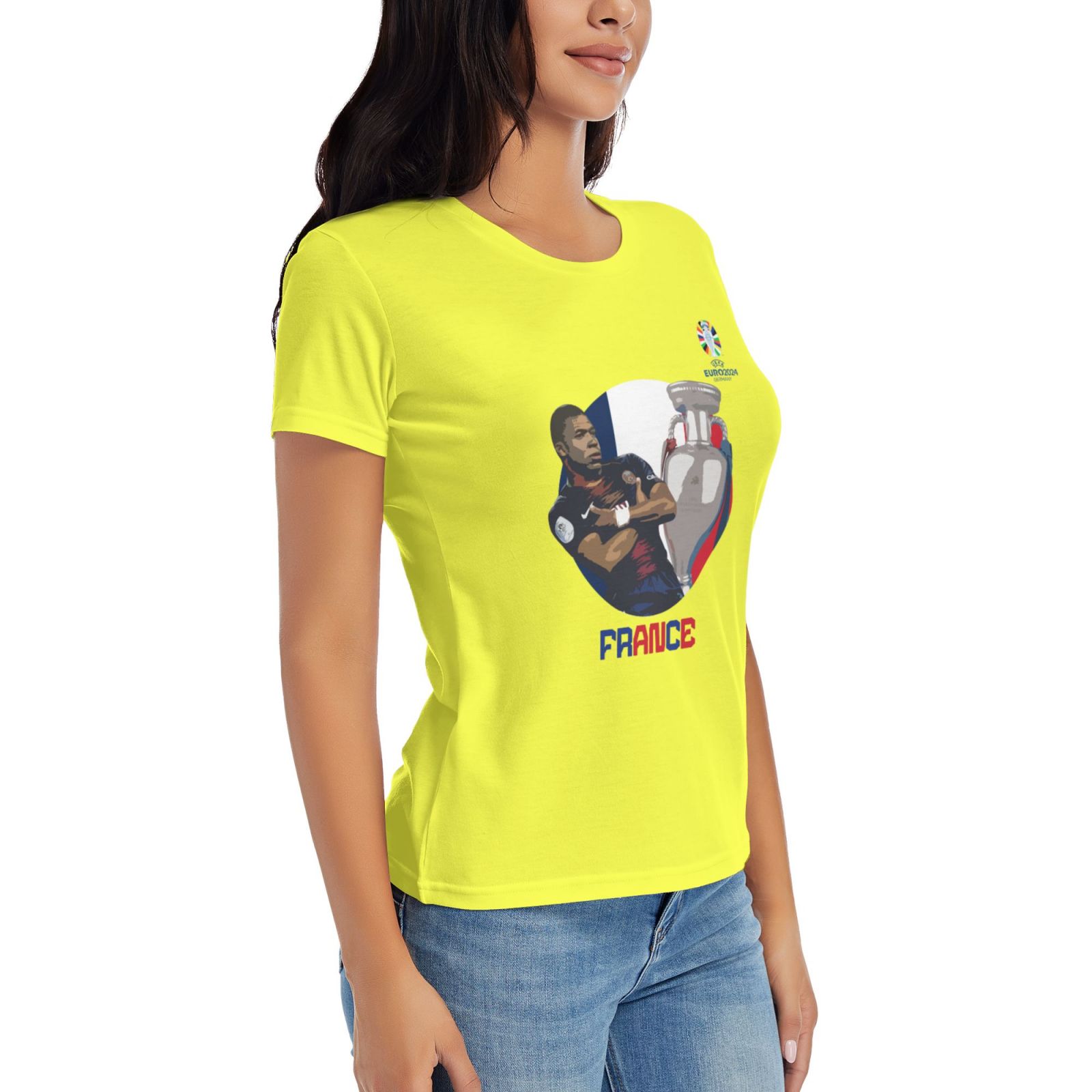 Women's France EURO 2024 Basic Short Sleeve T-Shirt WBT1730 - Soccerfana