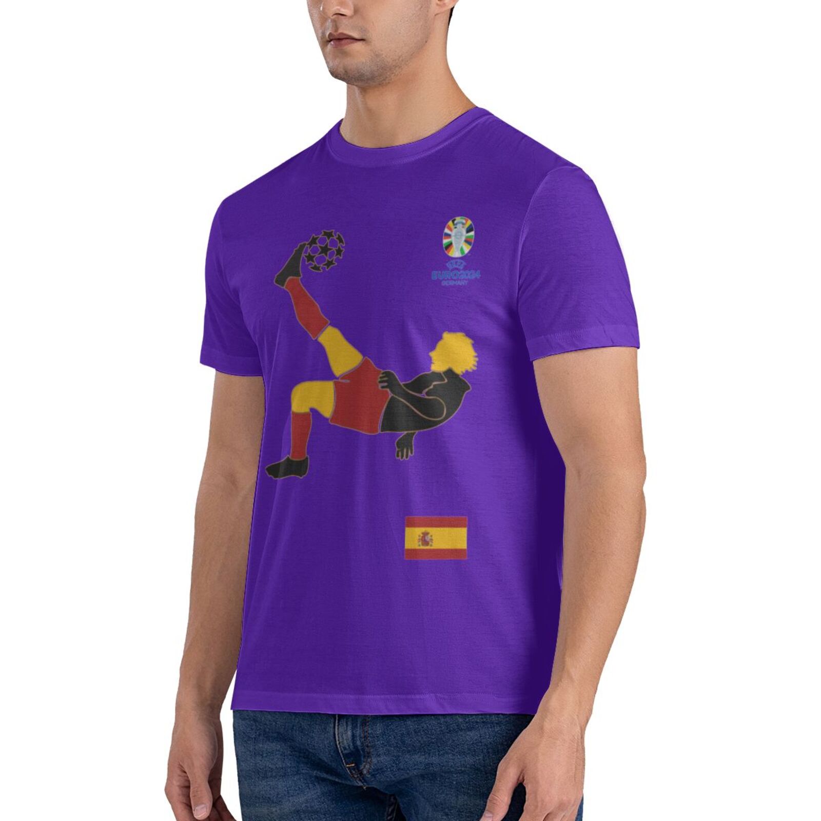 Men's Spain EURO 2024 Basic Short Sleeve T-Shirt BST1724 - Soccerfana
