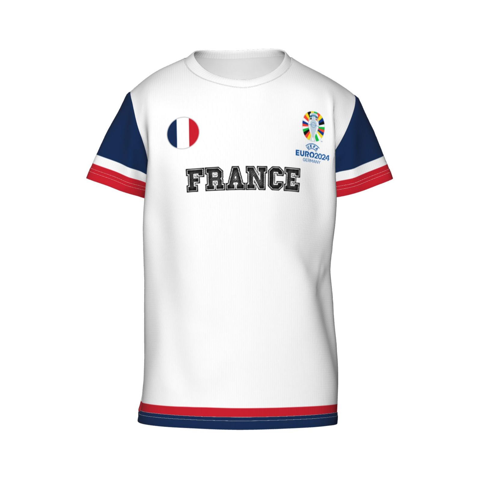 Kid's France EURO 2024 Youth Short Sleeve T-Shirt YST1701 - Soccerfana