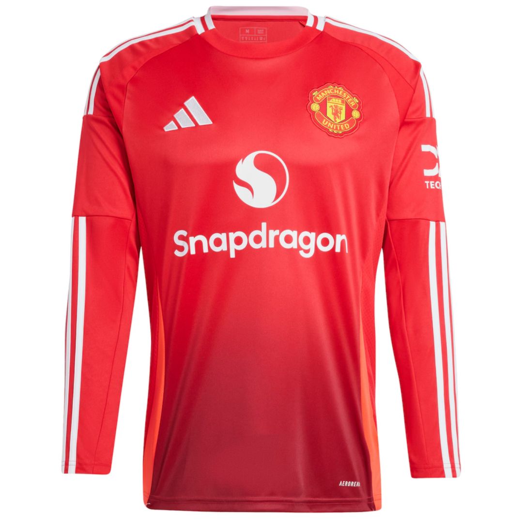 Manchester United Home Long Sleeve Jersey 2024/25 - Soccerfana