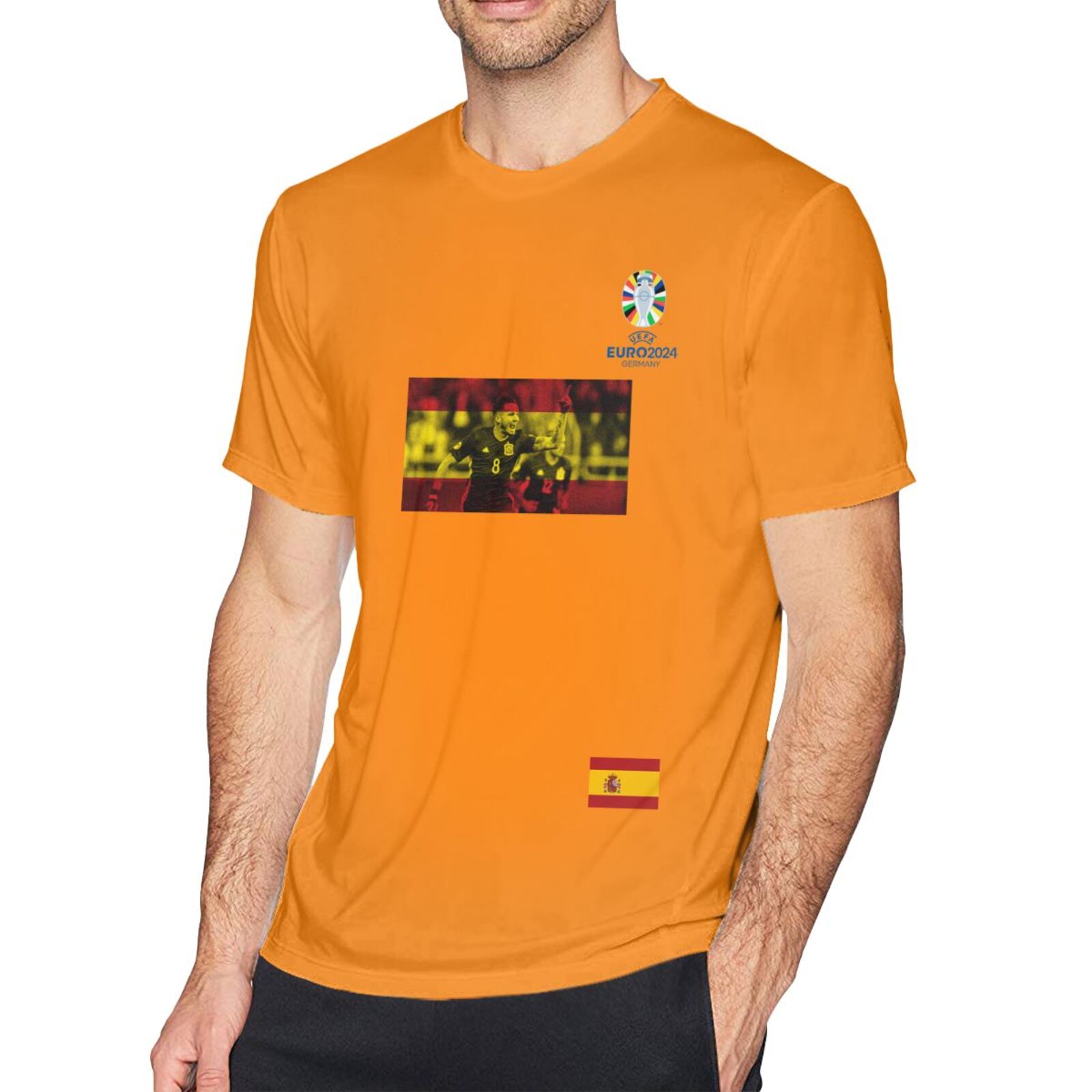 Men's Spain EURO 2024 Basic Short Sleeve T-Shirt BST1739 - Soccerfana