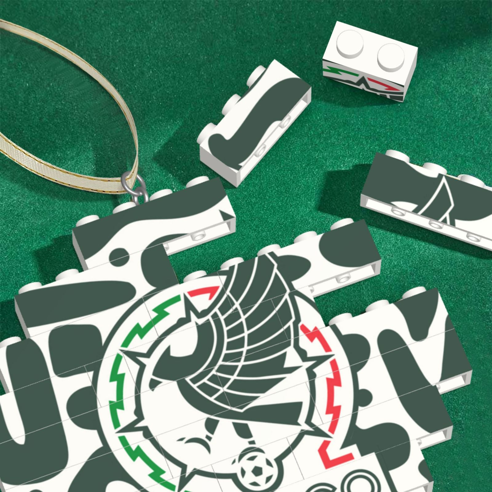 Mexico Building Block Puzzle Ornament BBP2191 - Soccerfana