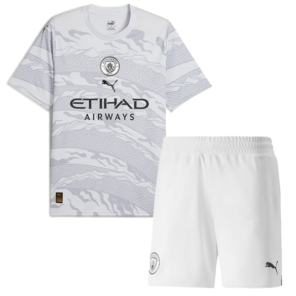 Kid's Manchester City Year of the Dragon Shirt+Shorts 2024 - Soccerfana