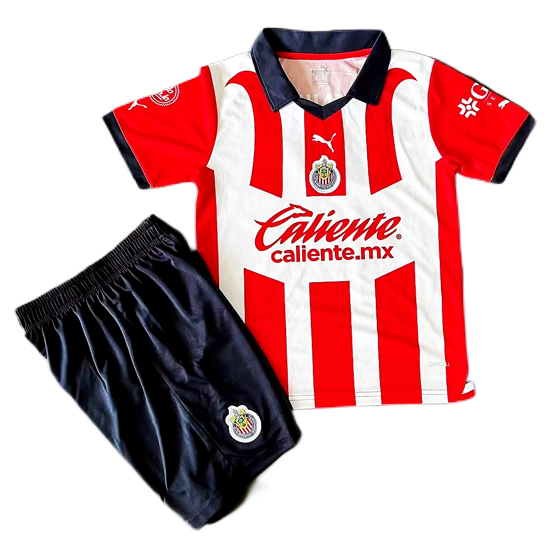 Kid's Chivas Home Jersey+Shorts 23/24 - Soccerfana