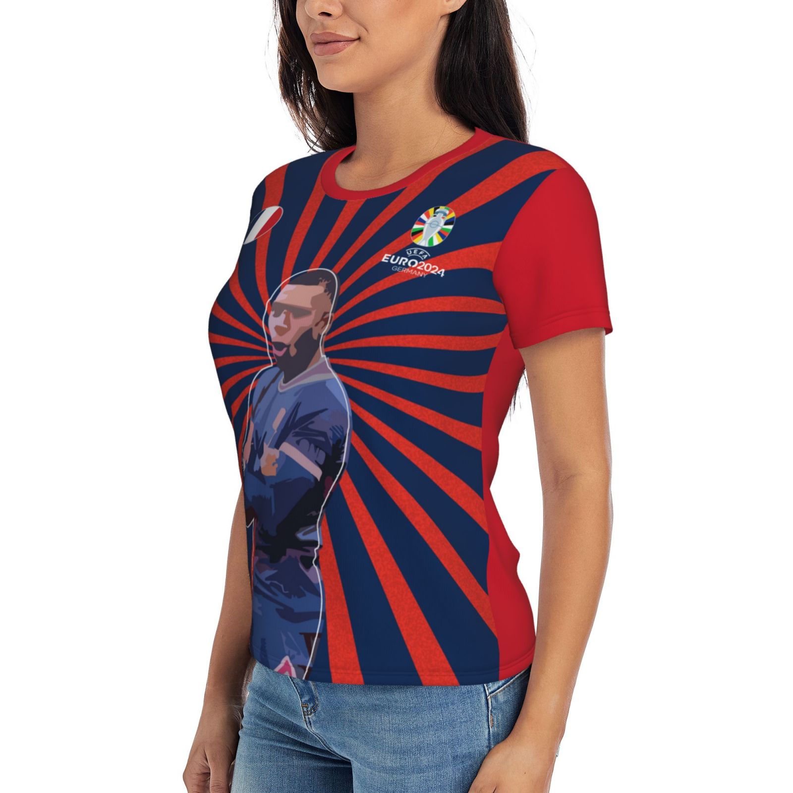 Women's France EURO 2024 Short Sleeve T-Shirt WST1720 - Soccerfana