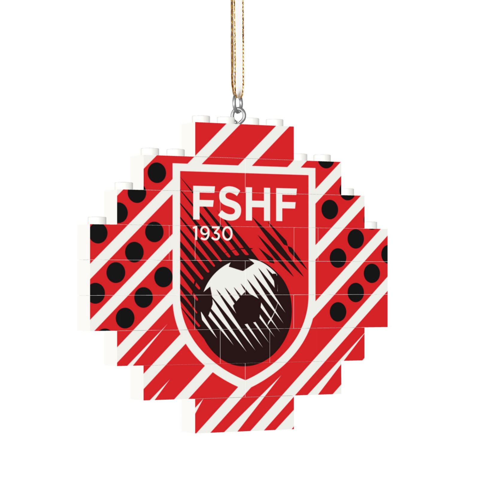 Albania Building Block Puzzle Ornament BBP2198 - Soccerfana