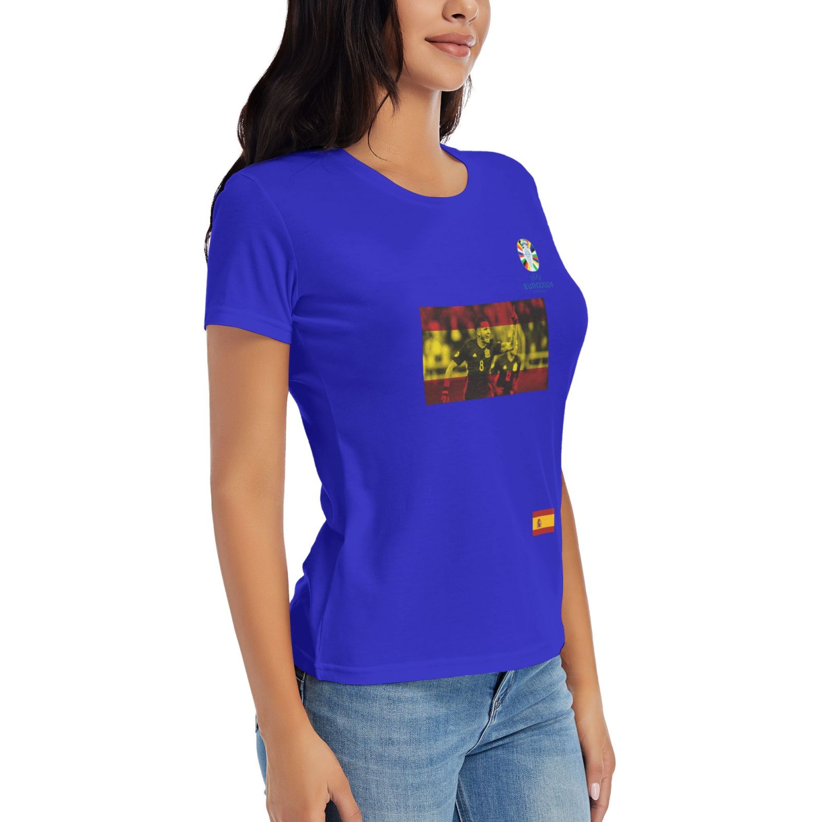Women's Spain EURO 2024 Basic Short Sleeve T-Shirt WBT1740 - Soccerfana