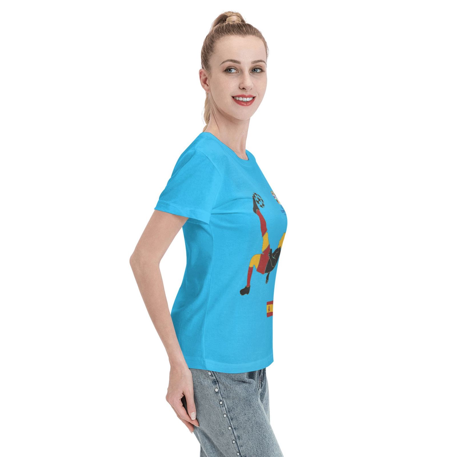Women's Spain EURO 2024 Basic Short Sleeve T-Shirt WBT1725 - Soccerfana