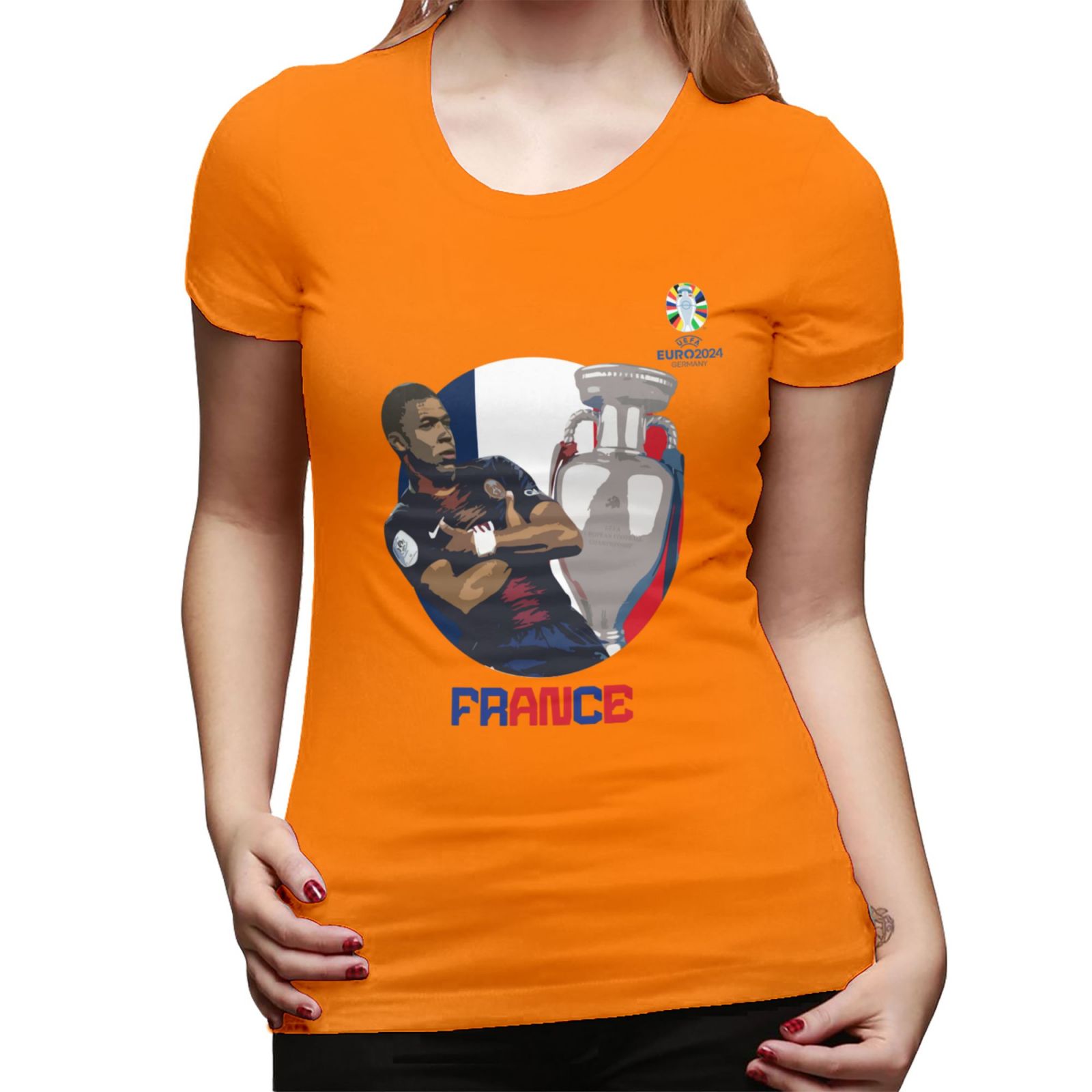 Women's France EURO 2024 Basic Short Sleeve T-Shirt WBT1730 - Soccerfana