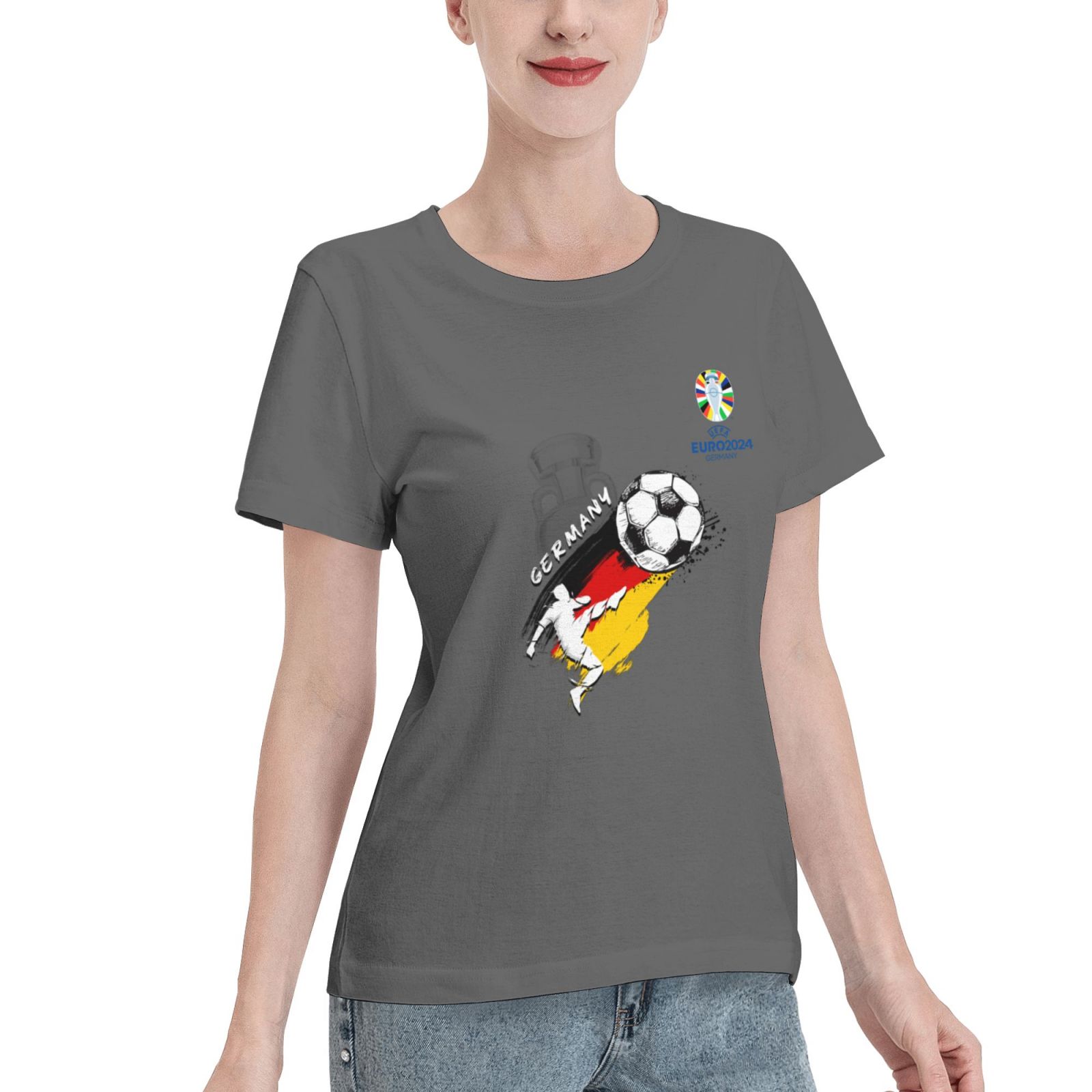 Women's Germany EURO 2024 Basic Short Sleeve T-Shirt WBT1680 - Soccerfana