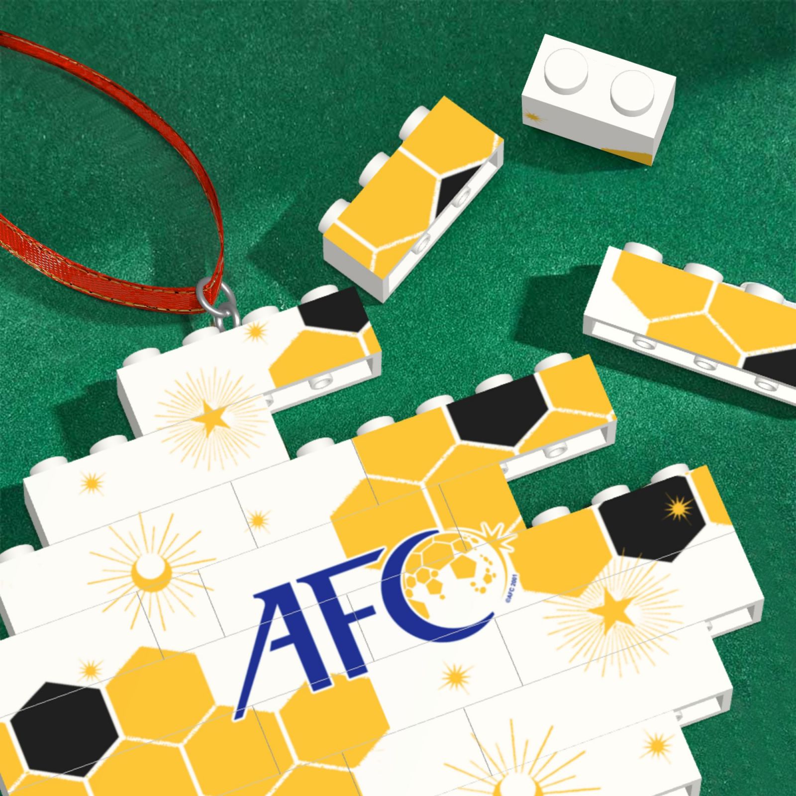 Asian Football Confederation Building Block Puzzle Ornament BBP2015 - Soccerfana
