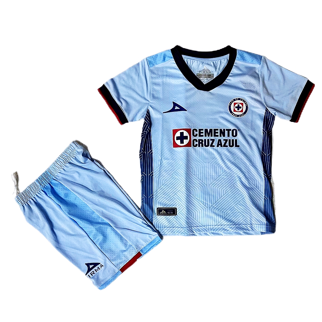 Kid's Cruz Azul Away Jersey+Shorts 23/24 - Soccerfana