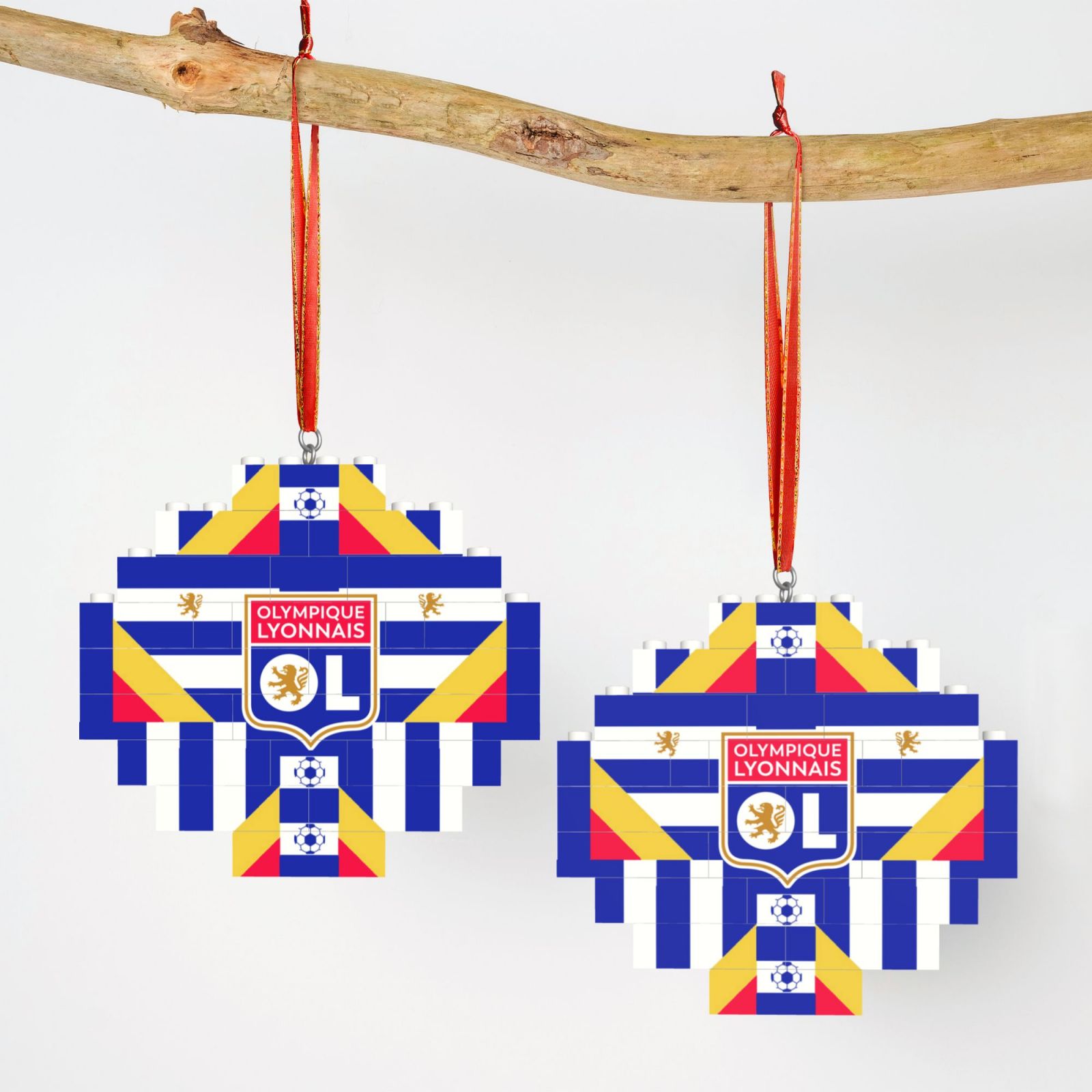 Olympique Lyonnais Building Block Puzzle Ornament BBP2012 - Soccerfana