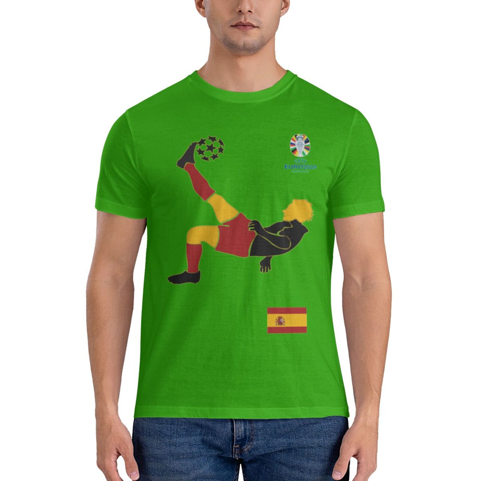 Men's Spain EURO 2024 Basic Short Sleeve T-Shirt BST1724 - Soccerfana
