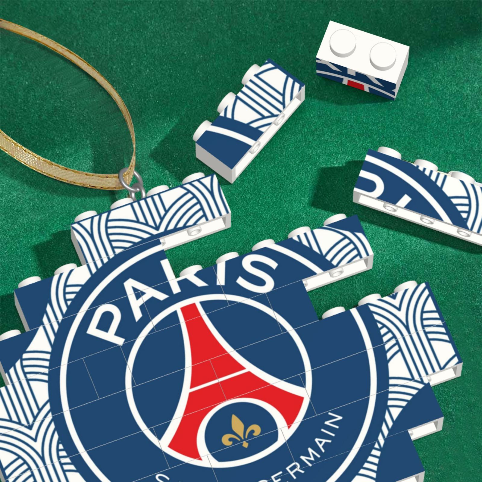 Paris Saint-Germain Building Block Puzzle Ornament BBP2188 - Soccerfana