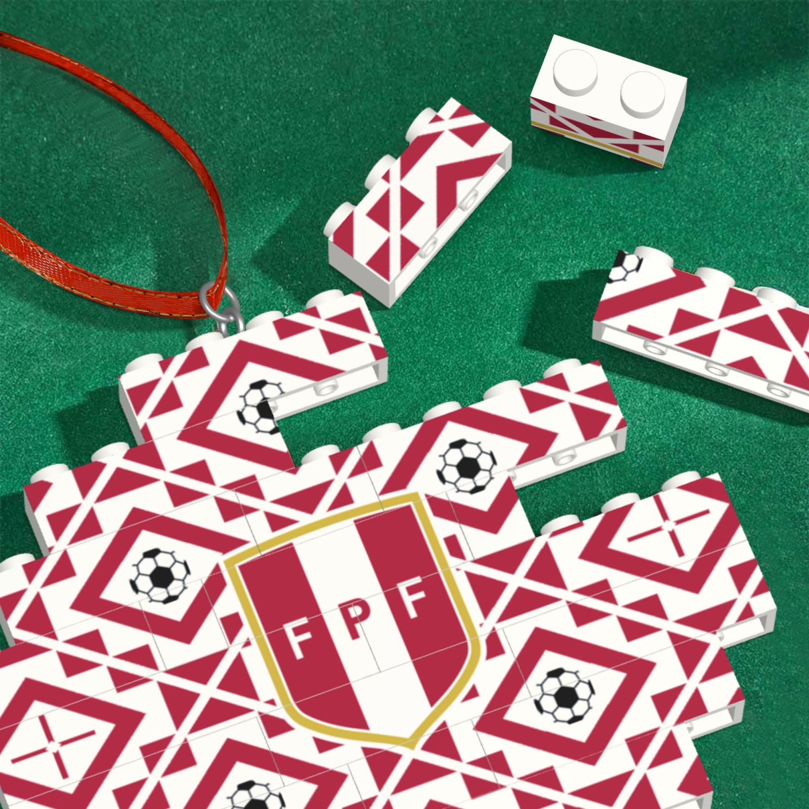 Peru Building Block Puzzle Ornament BBP2025 - Soccerfana