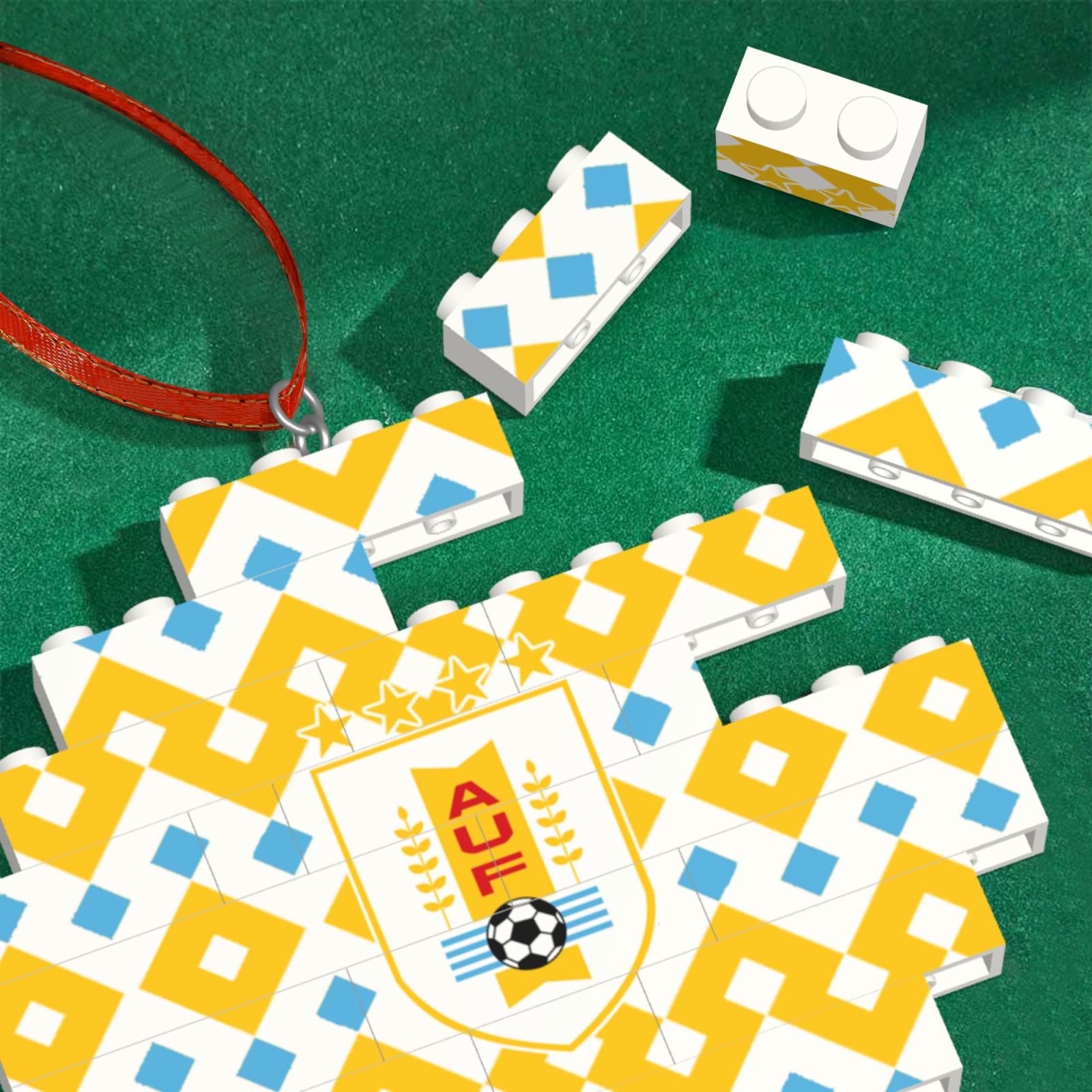 Uruguay Building Block Puzzle Ornament BBP2010 - Soccerfana