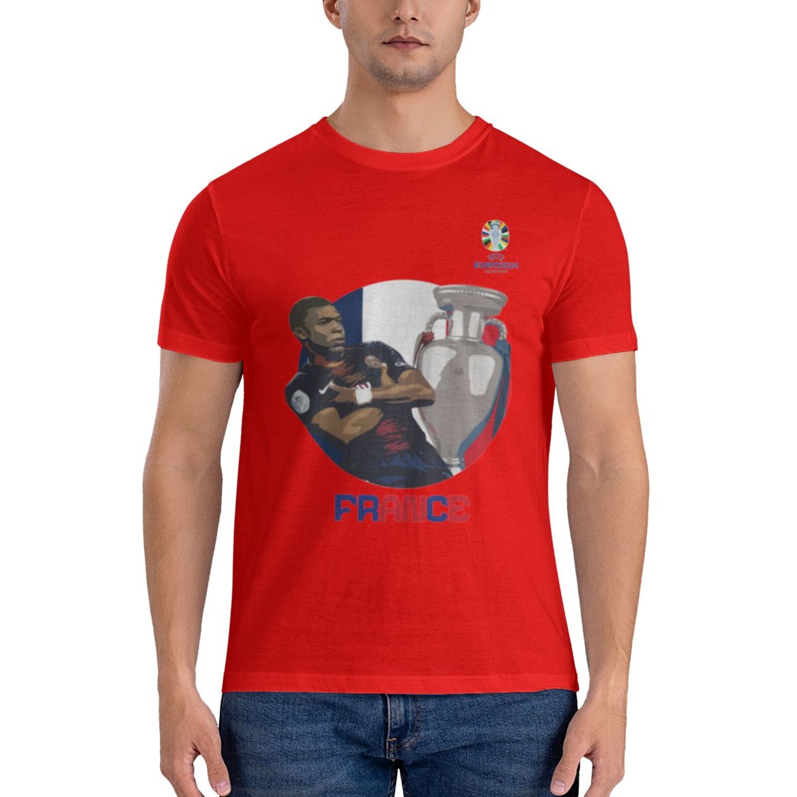 Men's France EURO 2024 Basic Short Sleeve T-Shirt BST1729 - Soccerfana