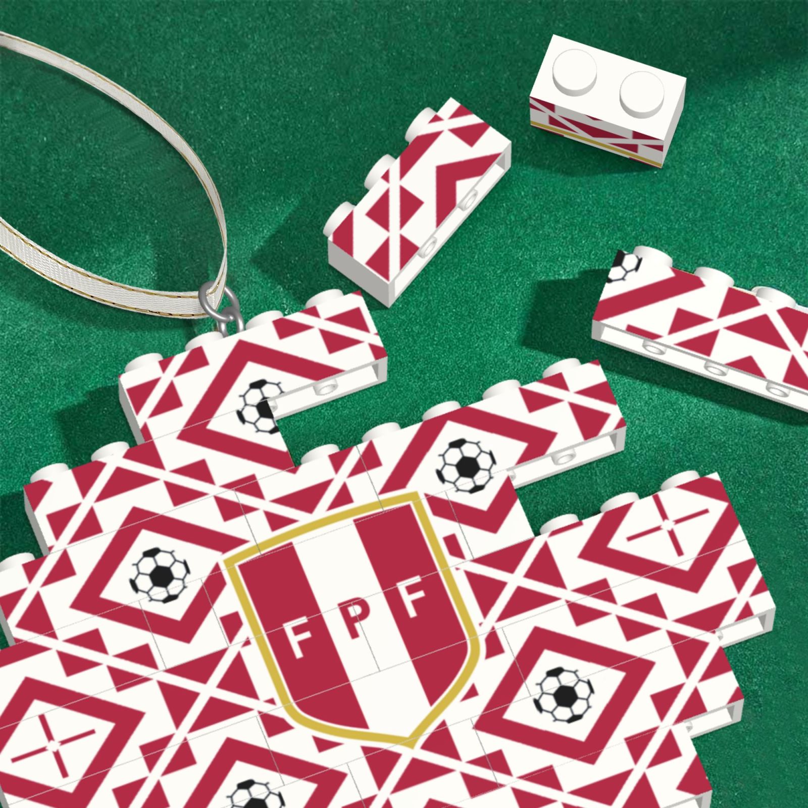 Peru Building Block Puzzle Ornament BBP2025 - Soccerfana