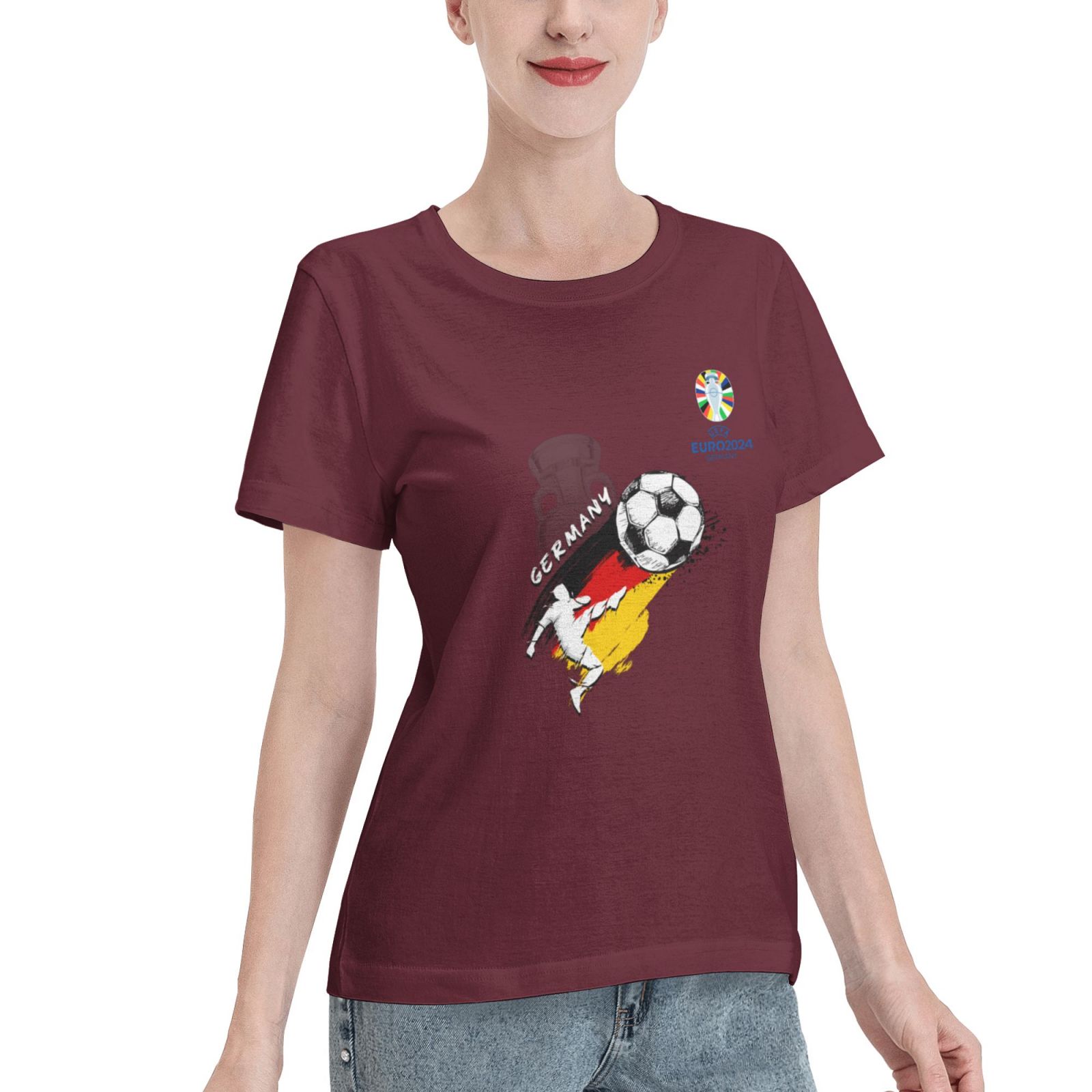Women's Germany EURO 2024 Basic Short Sleeve T-Shirt WBT1680 - Soccerfana