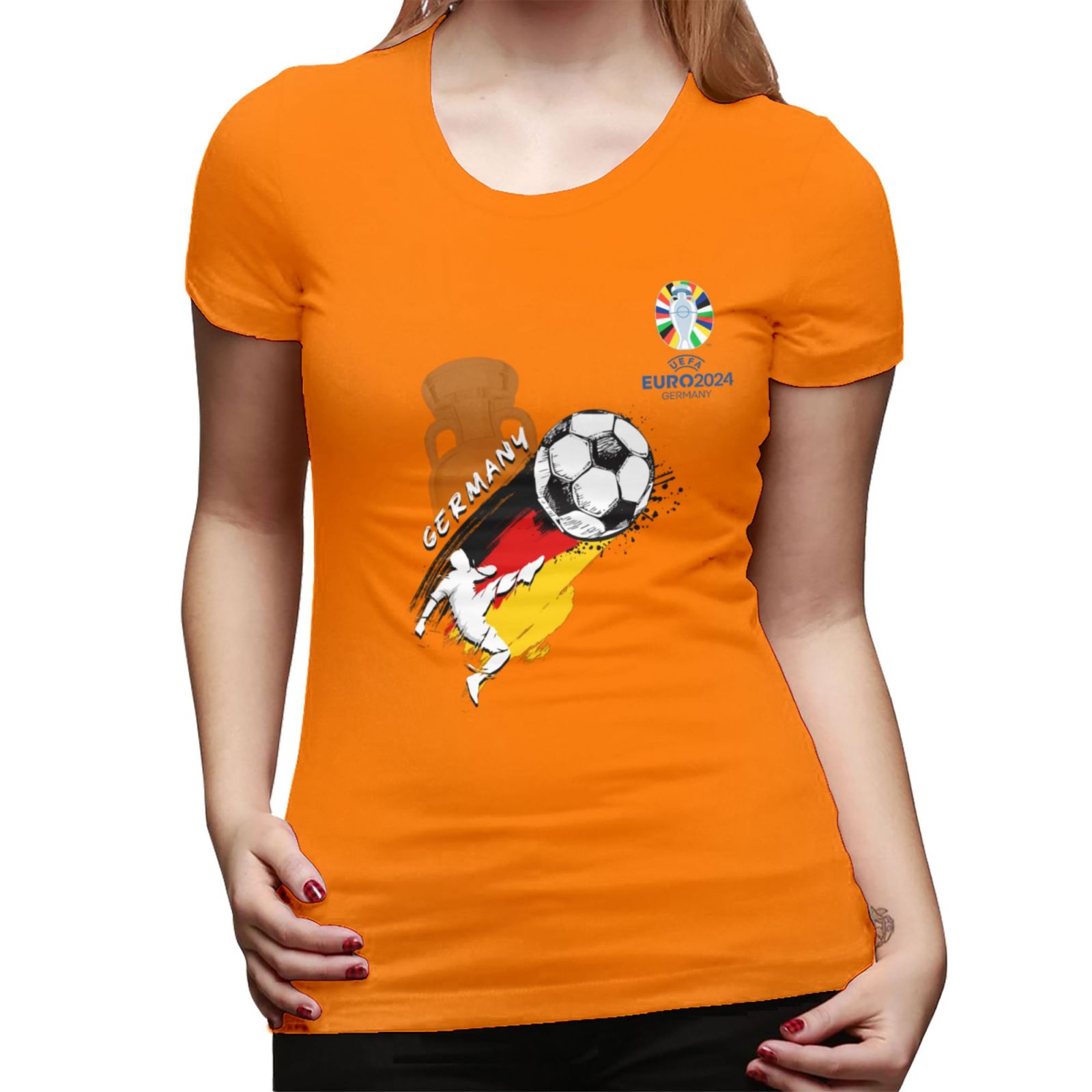 Women's Germany EURO 2024 Basic Short Sleeve T-Shirt WBT1680 - Soccerfana