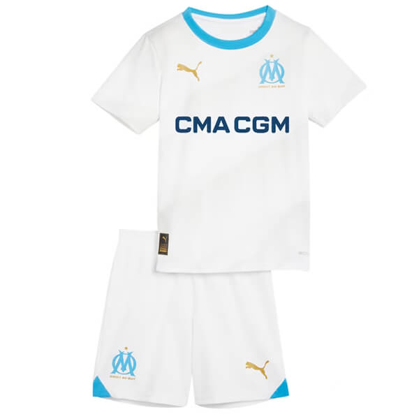 Kid's Marseille Home Jersey+Shorts 23/24 - Soccerfana