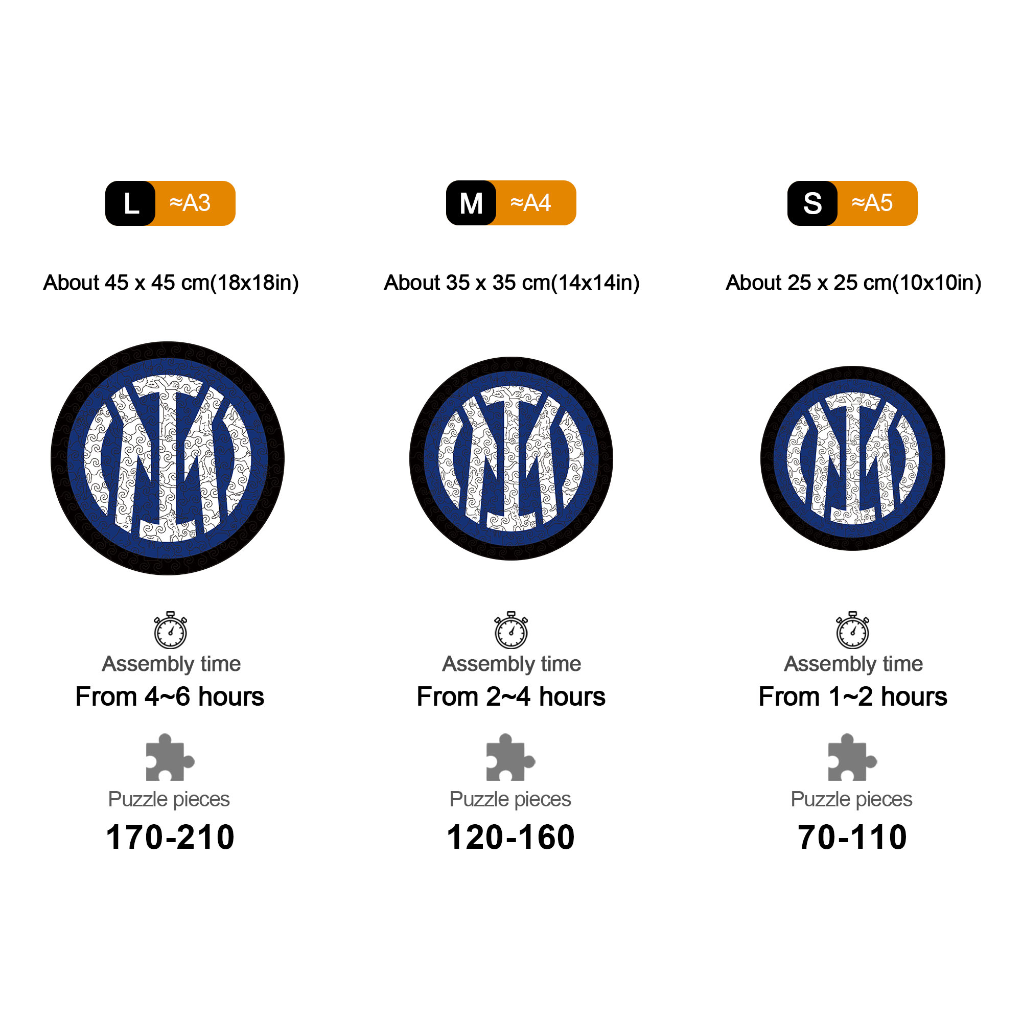 Inter Milan Logo Wooden Jigsaw Puzzle - Soccerfana