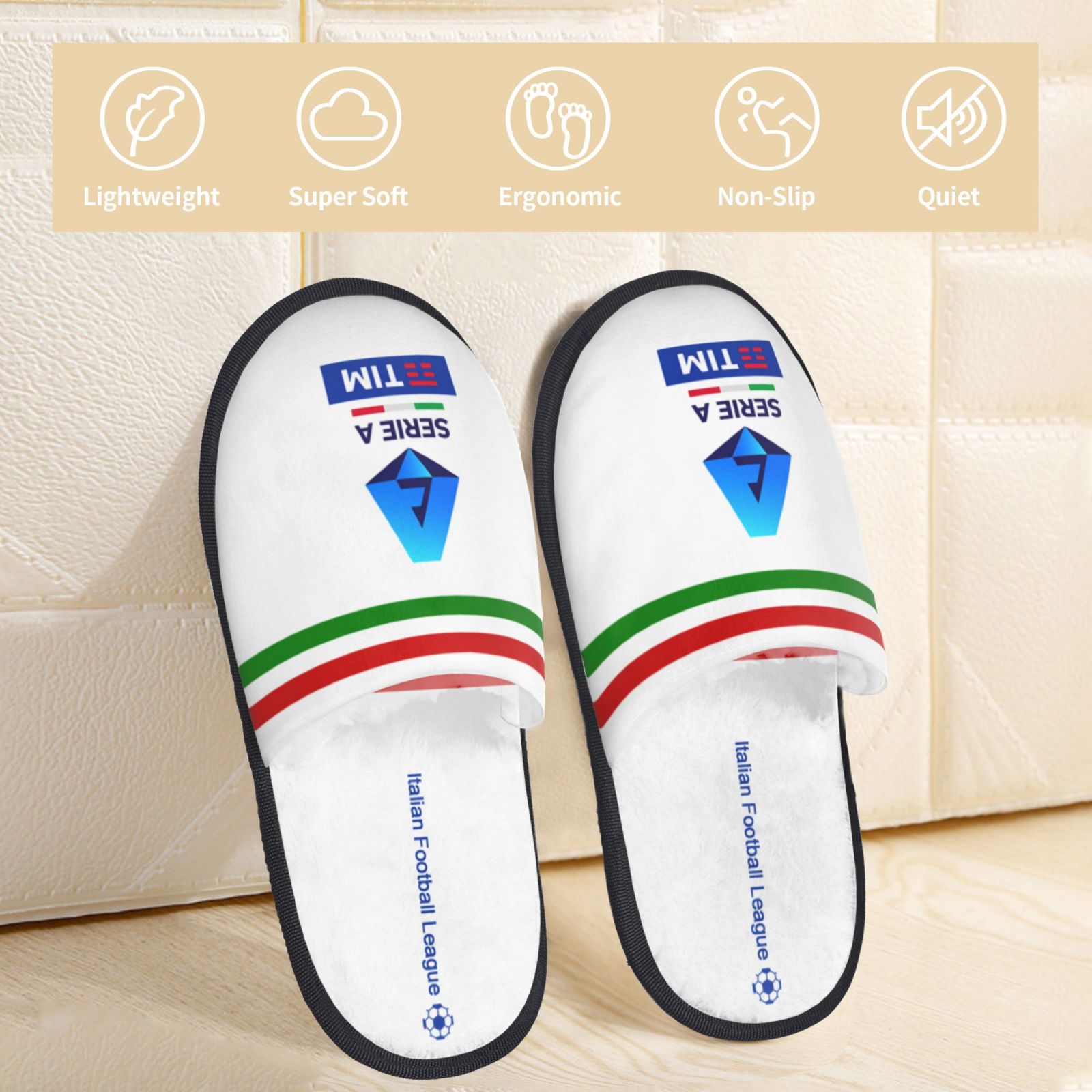 Italy Football League Cotton Slippers FSP2351 - Soccerfana