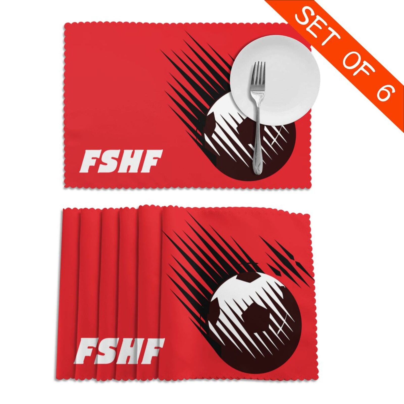 Albania Placemat Set Of 6 PFD2091 - Soccerfana