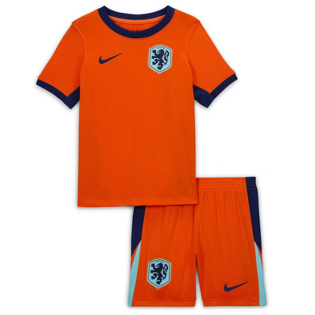 Kid's Netherlands Home Jersey+Shorts EURO 2024 - Soccerfana