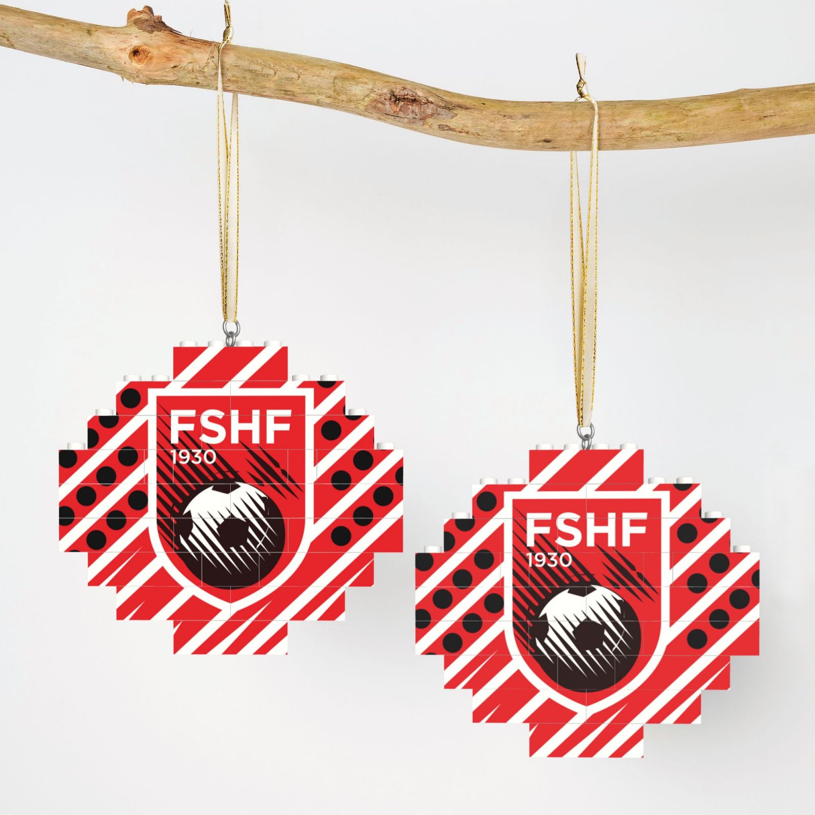 Albania Building Block Puzzle Ornament BBP2198 - Soccerfana