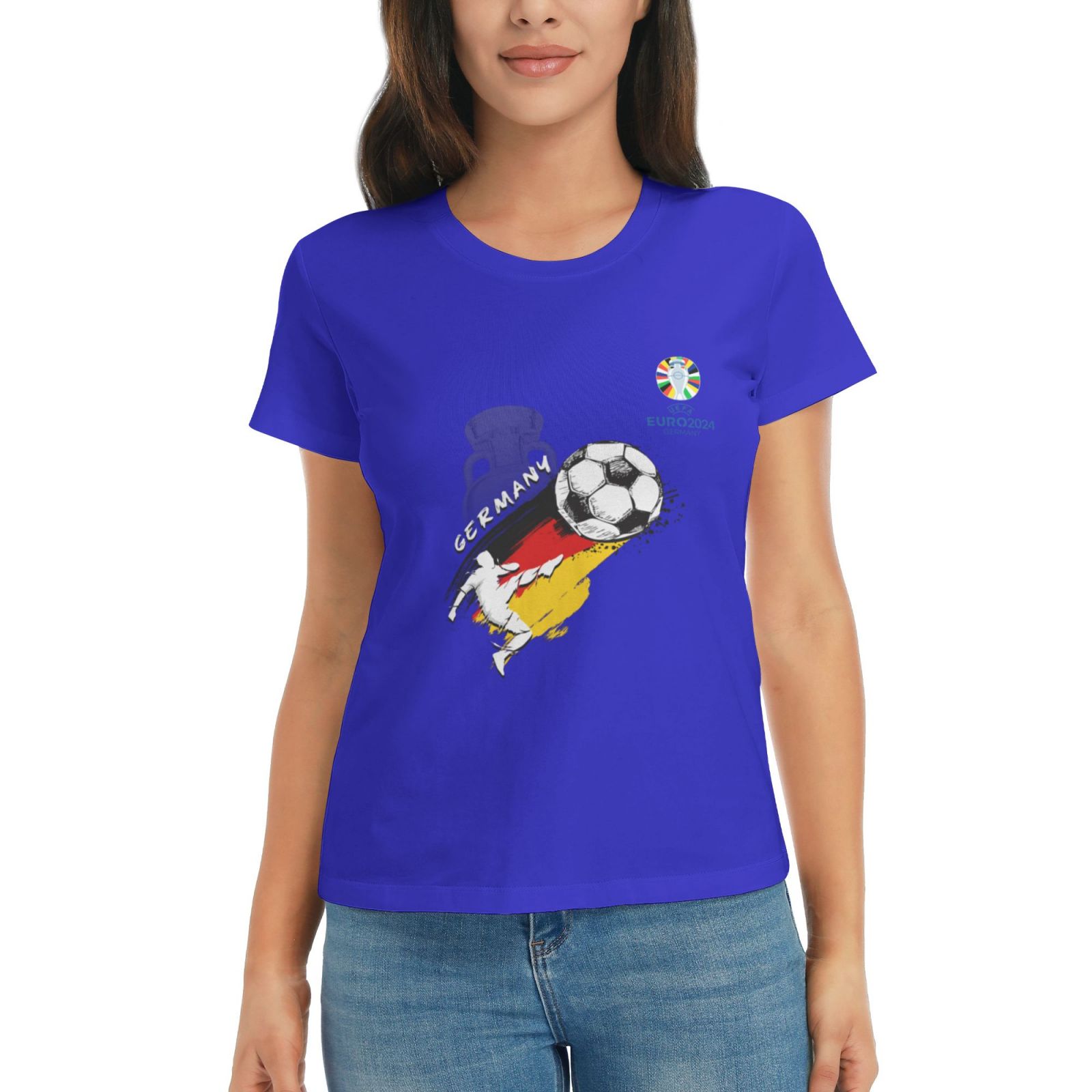Women's Germany EURO 2024 Basic Short Sleeve T-Shirt WBT1680 - Soccerfana