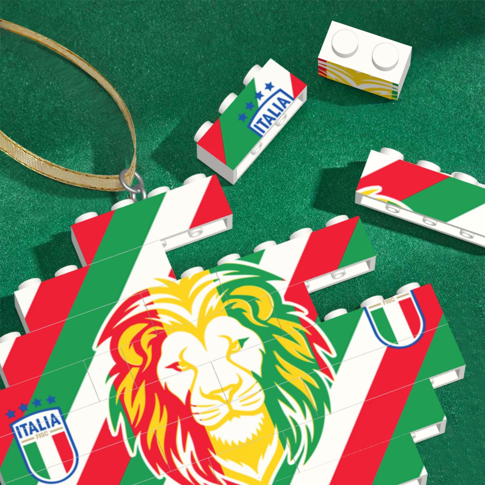 Italy Building Block Puzzle Ornament BBP2022 - Soccerfana