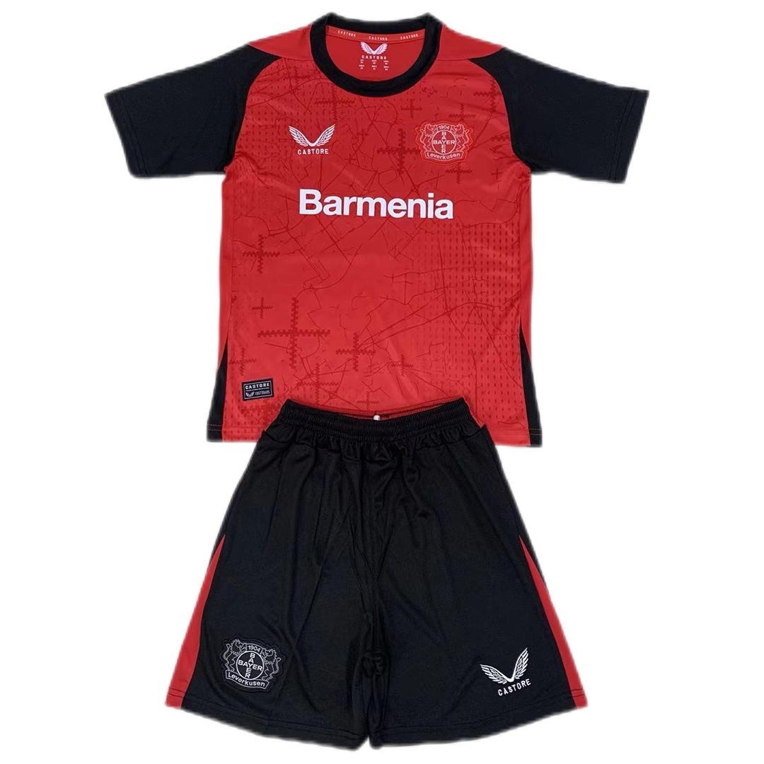Kid's Bayer 04 Leverkusen Home Jersey+Shorts 2024/25 - Soccerfana