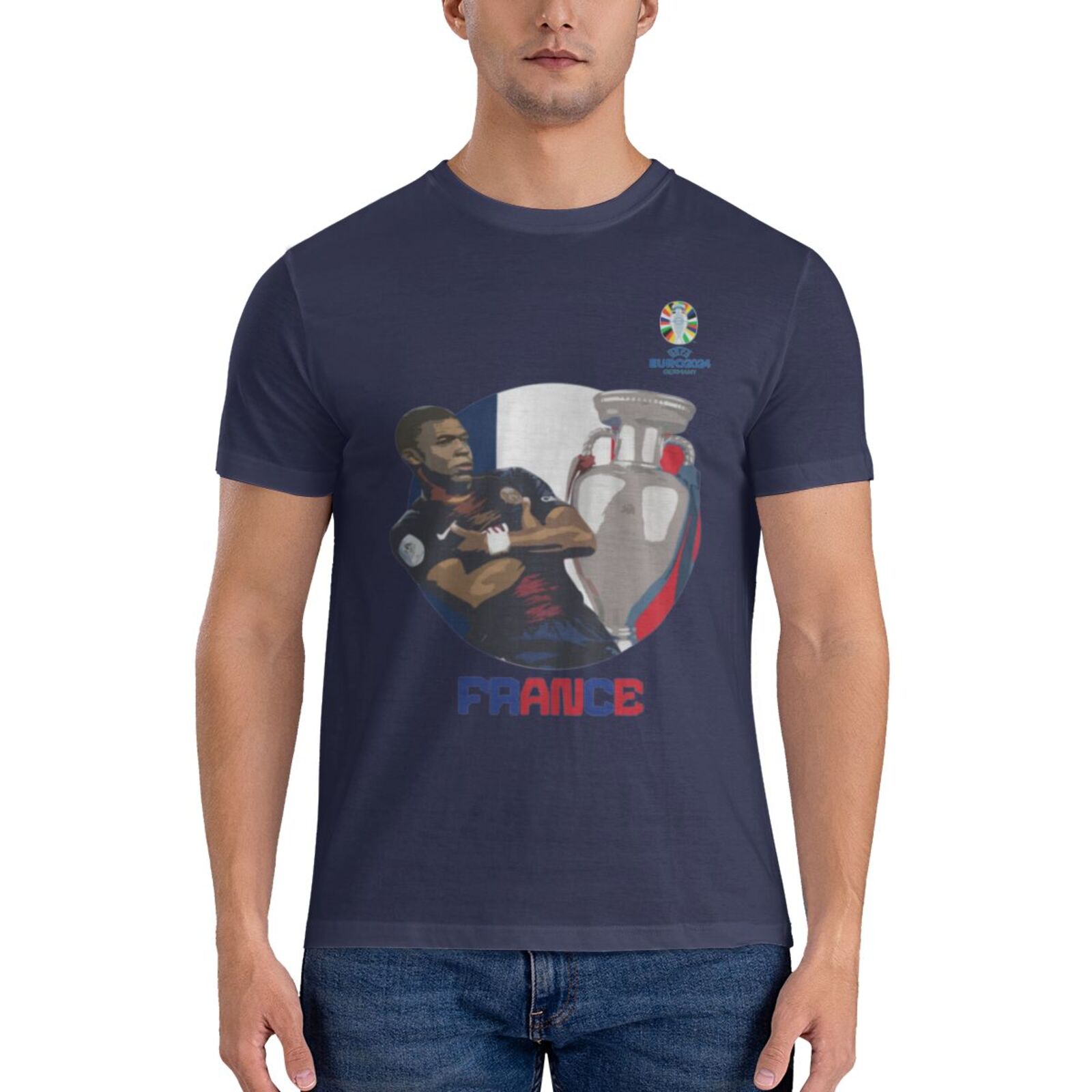 Men's France EURO 2024 Basic Short Sleeve T-Shirt BST1729 - Soccerfana