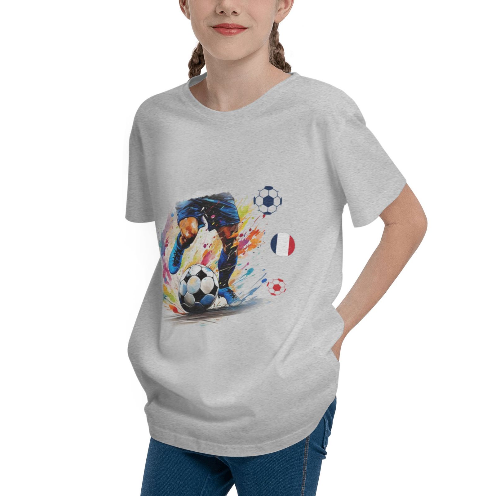 Kid's France EURO 2024 Teenage T-shirt TET1755 - Soccerfana