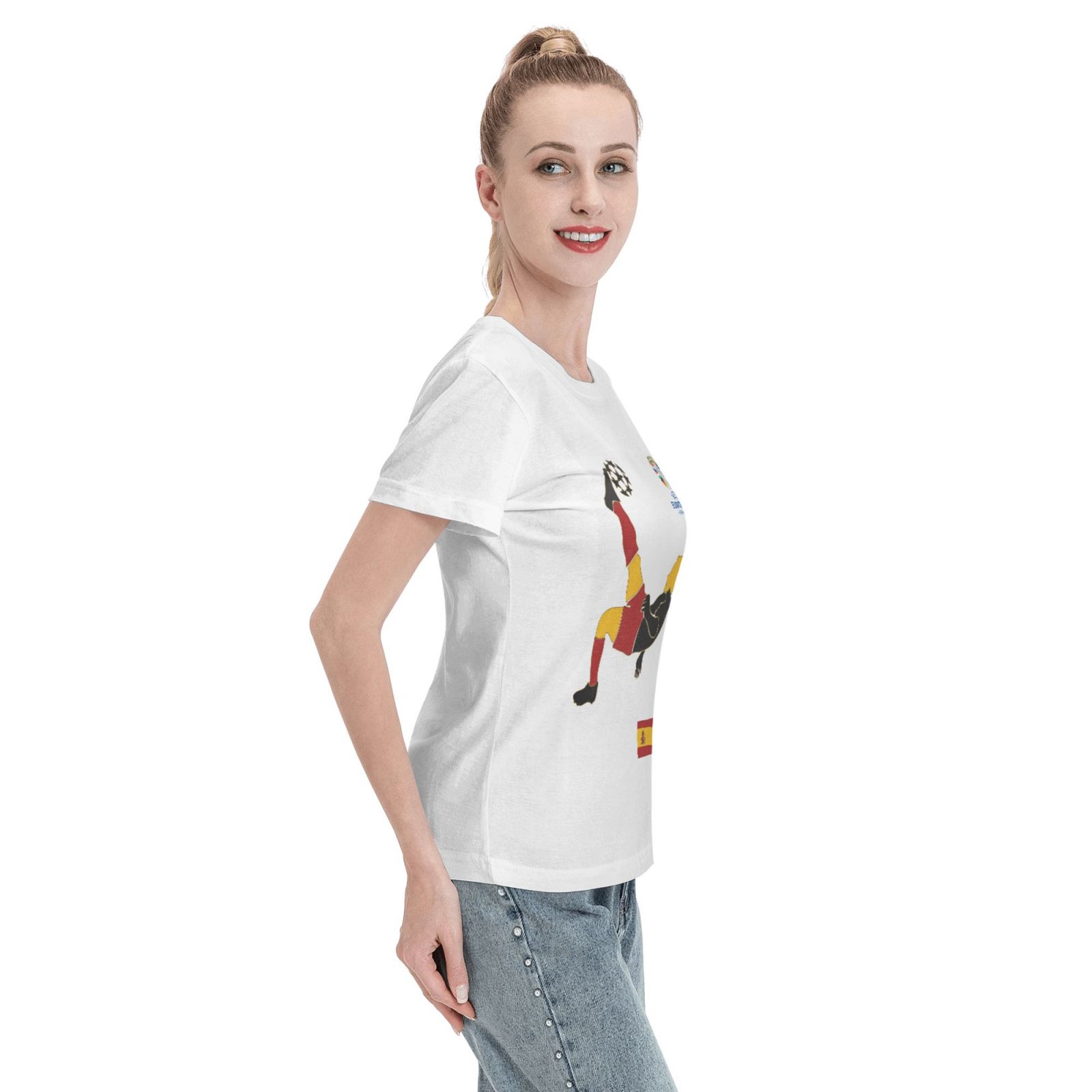 Women's Spain EURO 2024 Basic Short Sleeve T-Shirt WBT1725 - Soccerfana