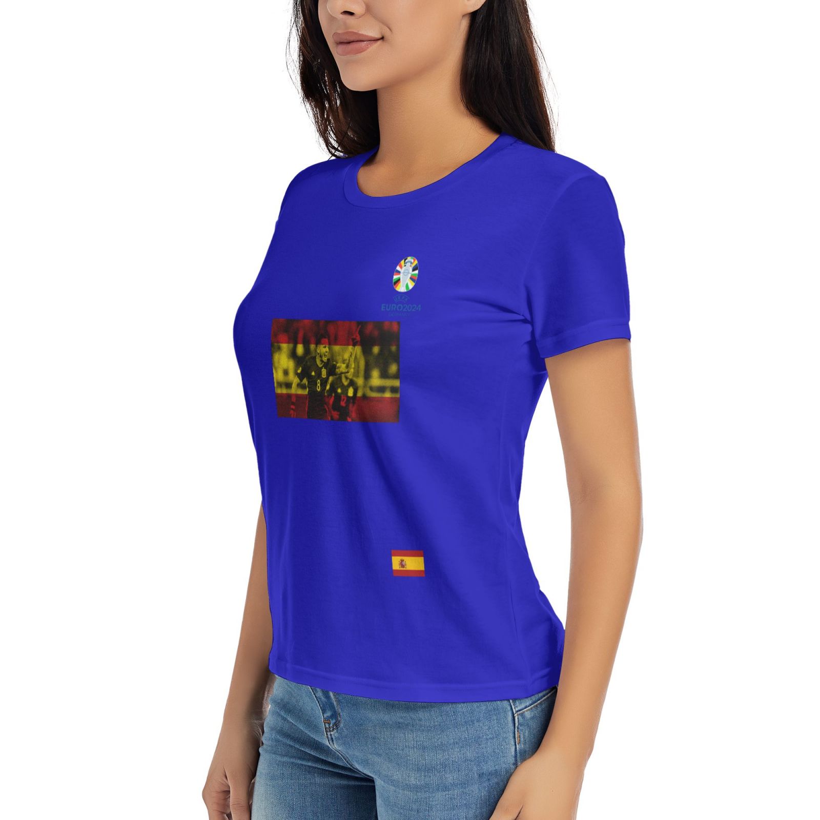 Women's Spain EURO 2024 Basic Short Sleeve T-Shirt WBT1740 - Soccerfana