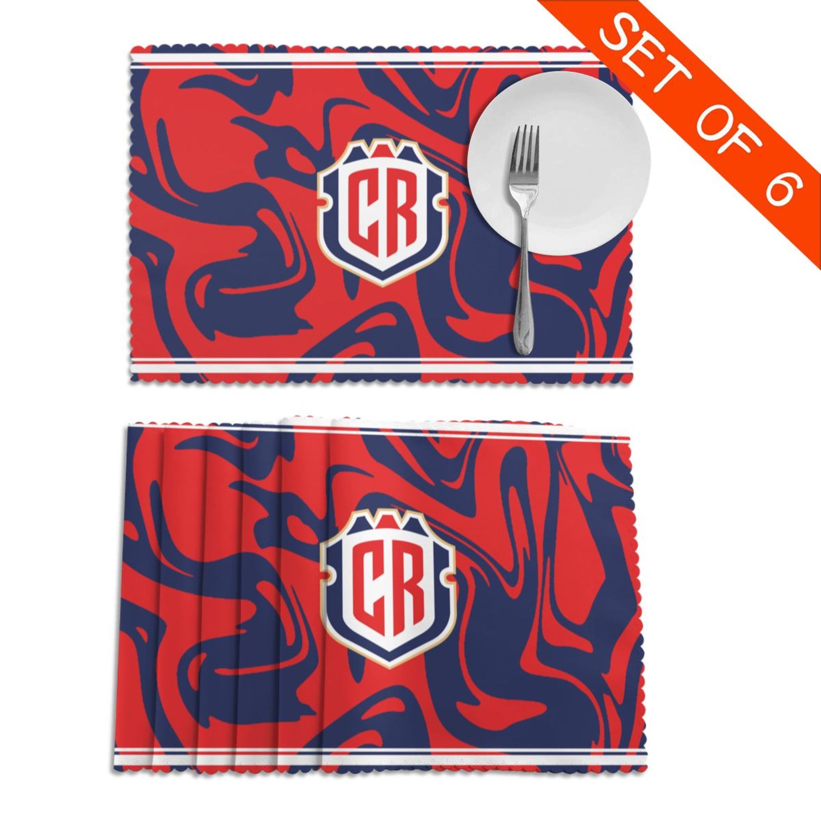 Costa Rica Placemat Set Of 6 PFD2276 - Soccerfana