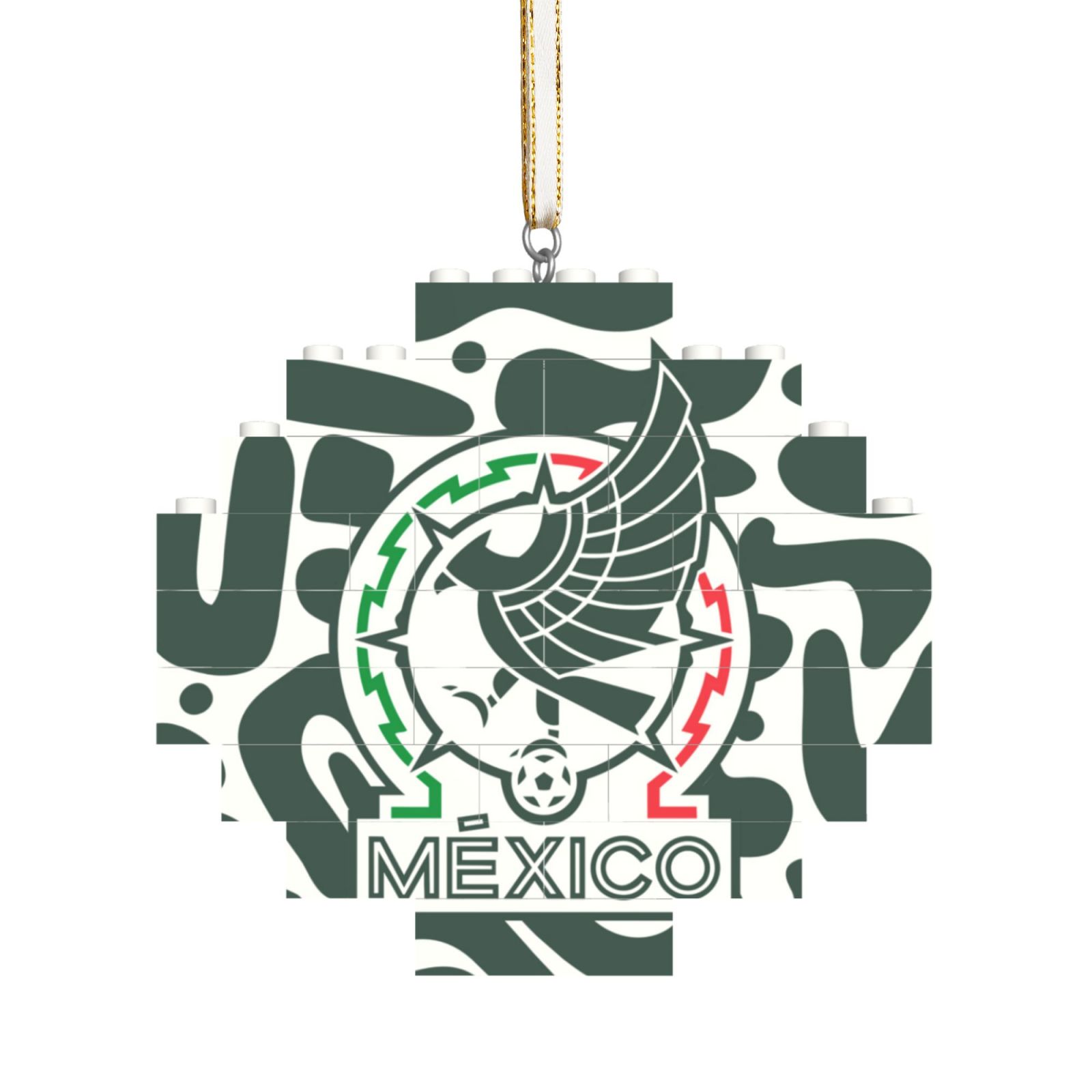 Mexico Building Block Puzzle Ornament BBP2191 - Soccerfana