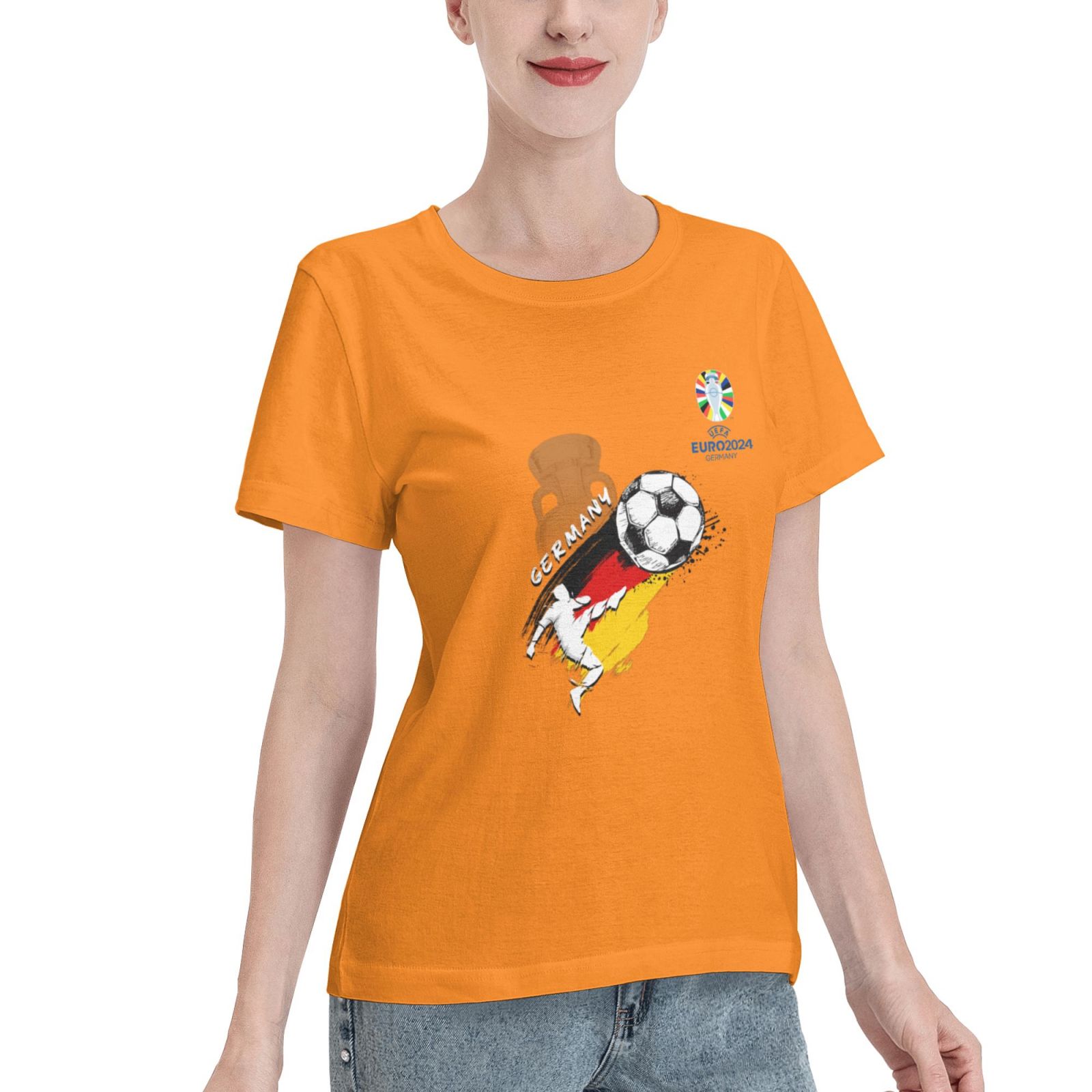Women's Germany EURO 2024 Basic Short Sleeve T-Shirt WBT1680 - Soccerfana