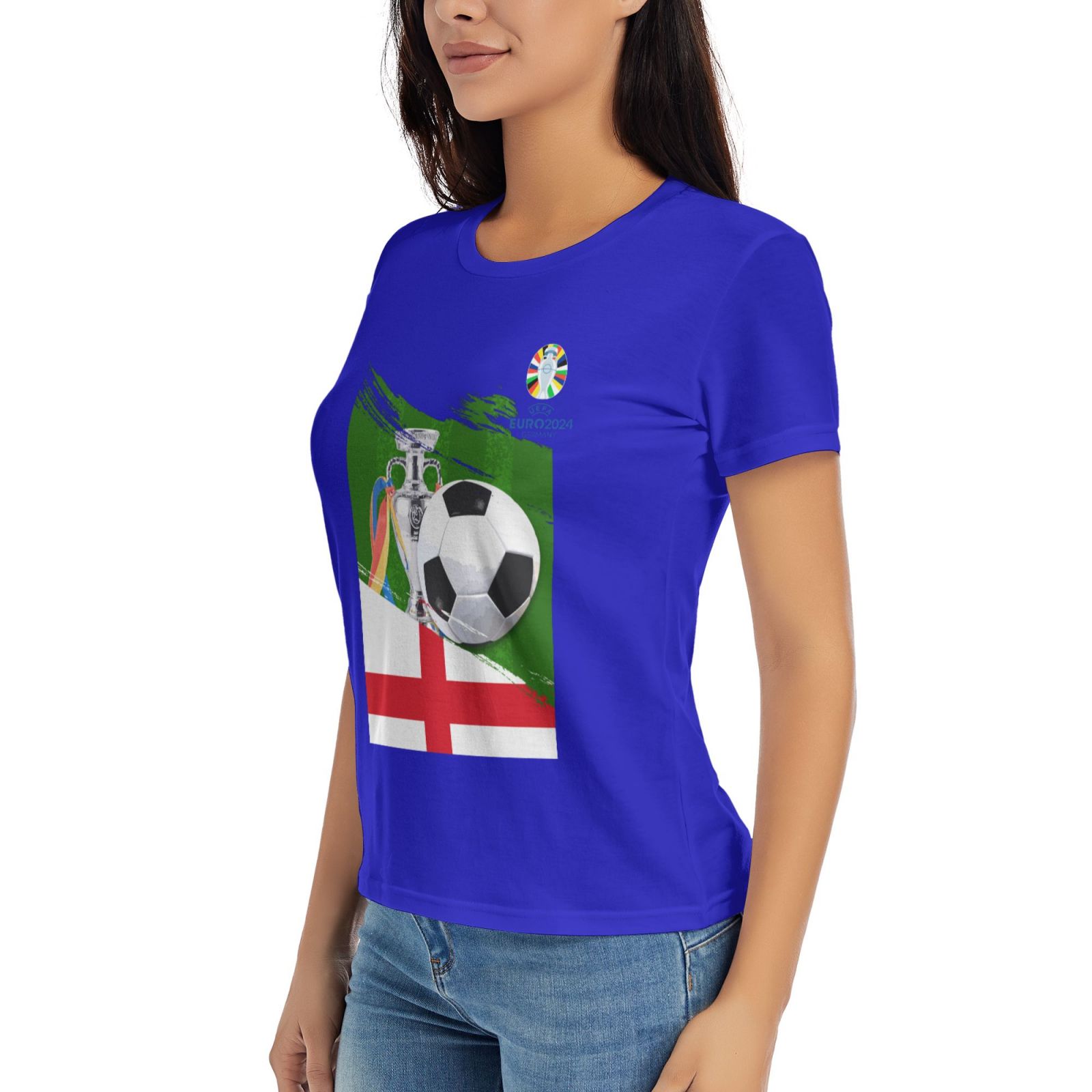 Women's England EURO 2024 Basic Short Sleeve T-Shirt WBT1682 - Soccerfana