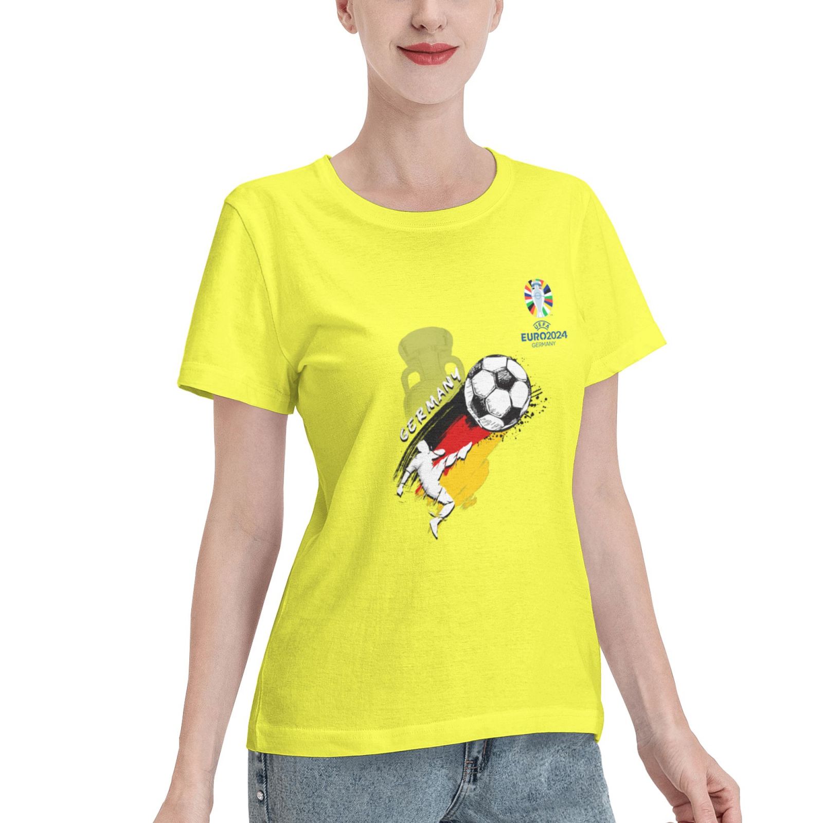 Women's Germany EURO 2024 Basic Short Sleeve T-Shirt WBT1680 - Soccerfana