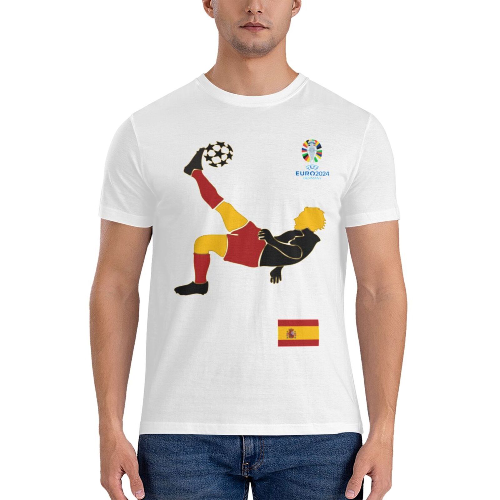 Men's Spain EURO 2024 Basic Short Sleeve T-Shirt BST1724 - Soccerfana