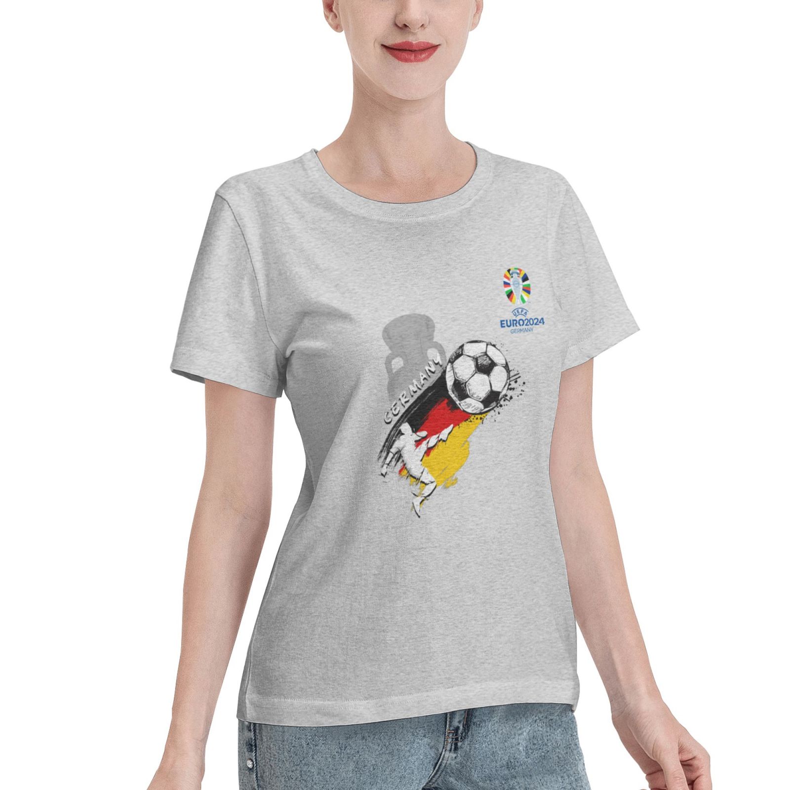 Women's Germany EURO 2024 Basic Short Sleeve T-Shirt WBT1680 - Soccerfana