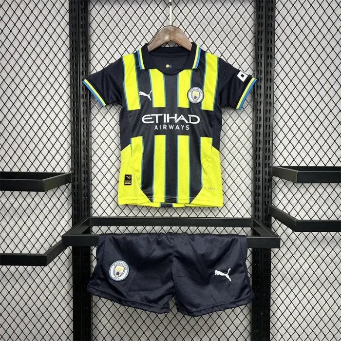 Kids Manchester City Away Jersey 24/25 Football Kit - Soccerfana
