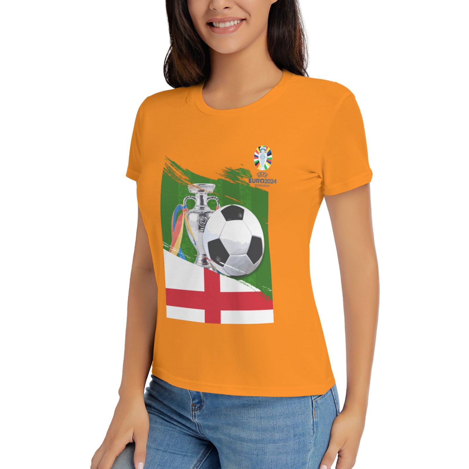 Women's England EURO 2024 Basic Short Sleeve T-Shirt WBT1682 - Soccerfana