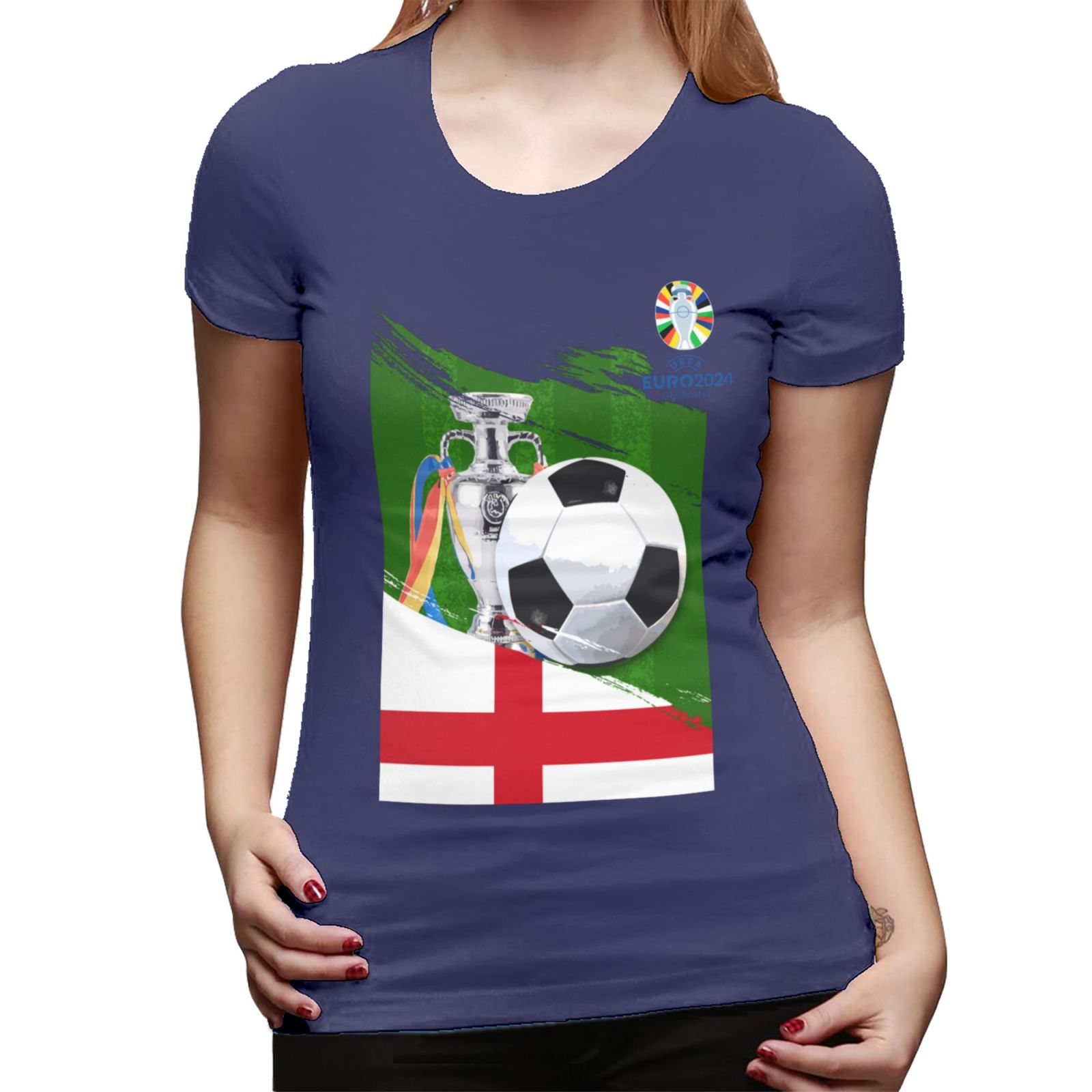 Women's England EURO 2024 Basic Short Sleeve T-Shirt WBT1682 - Soccerfana