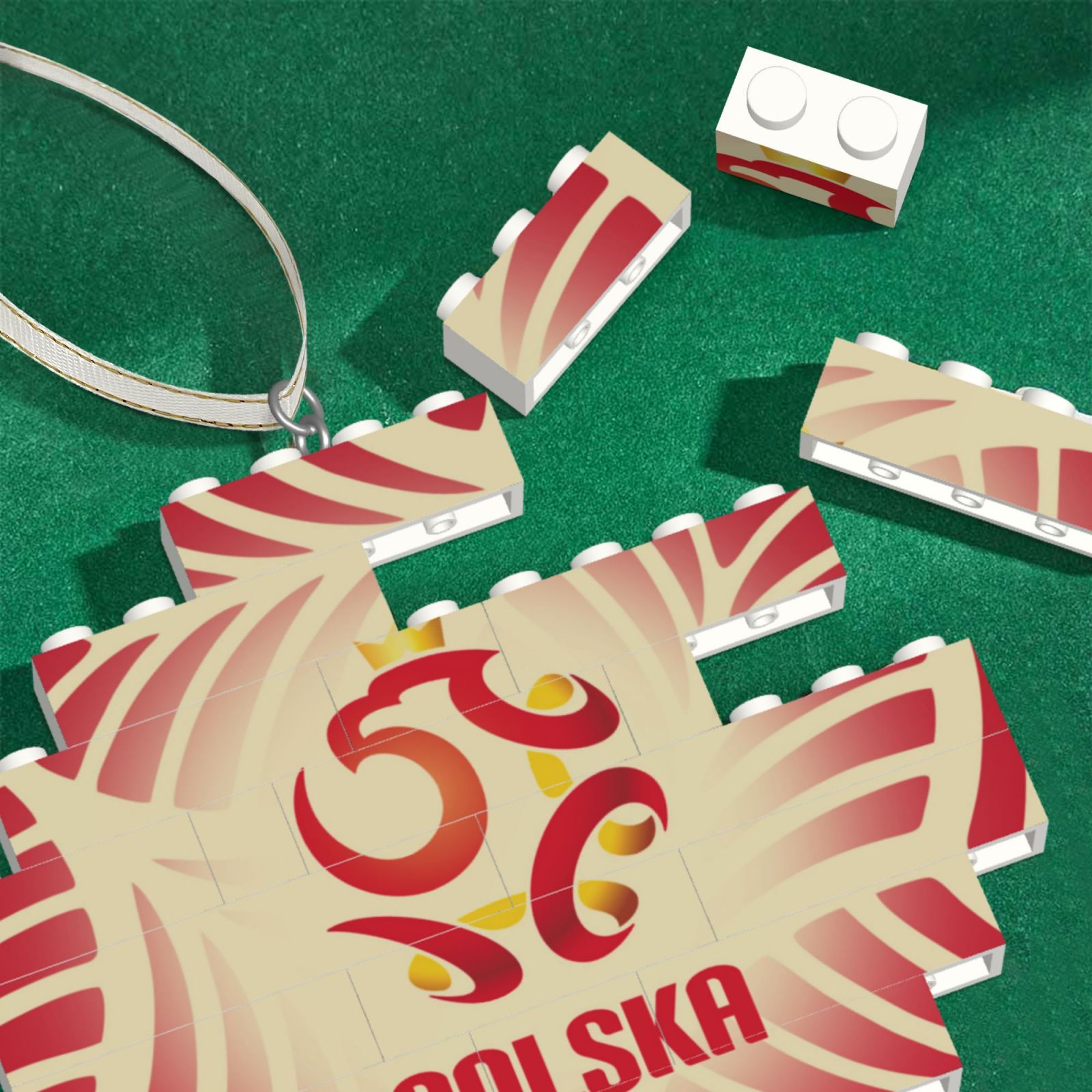 Poland Building Block Puzzle Ornament BBP2195 - Soccerfana