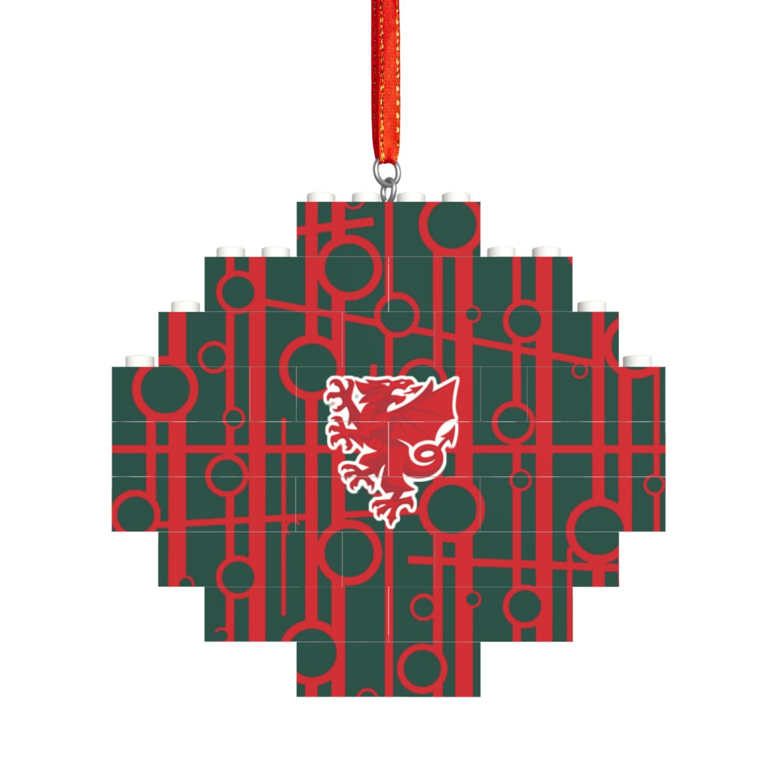 Wales Building Block Puzzle Ornament BBP1988 - Soccerfana